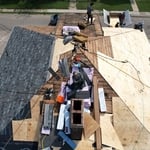 Hip roof getting worked per section
