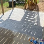 After: nice, smooth large format patio tiles!