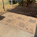 Before: creek gravel and a few pavers.