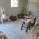 Garage area prepping to be a kitchen