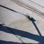 Wire brush is used to get all the dirt, gravel, and objects stuck to the roof.