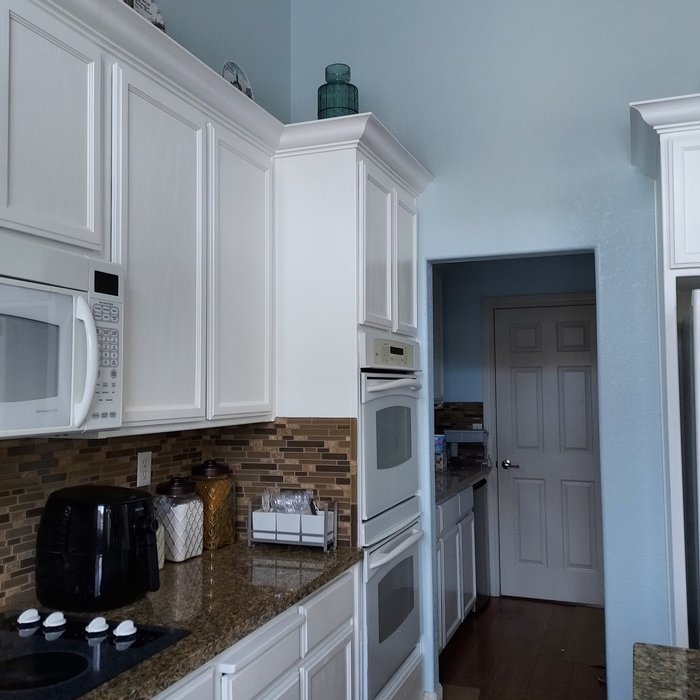 Kitchen cabinets and the walls