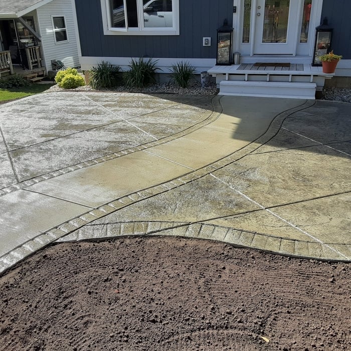 Heavy stone stamped patio