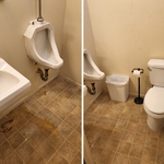 Before, After restroom picture
