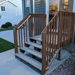 Built handrails for back porch