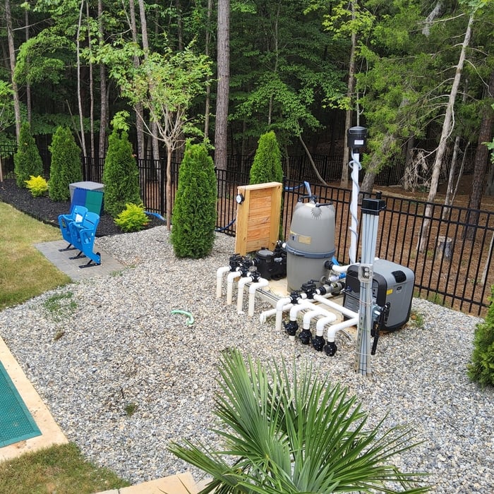 Stone Around Pool Equipment