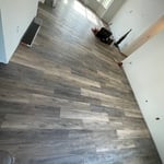 3 bedrooms of carpet, 2 bathrooms of lvt, Lvp in the rest of the house