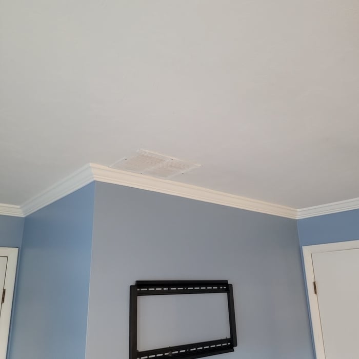 Installing crown and paint walls