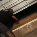 Part of the refinishing process. Care is given to protect your item.