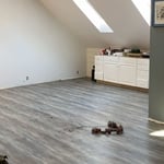 Couple was expecting a baby and lived in a one bedroom loft. Upon examination of home it was determined to use this awkward, fairly unused space to create a quaint little nursery that can double as an office space/extra bedroom later down the road.