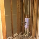 Removed old tub and installed shower
