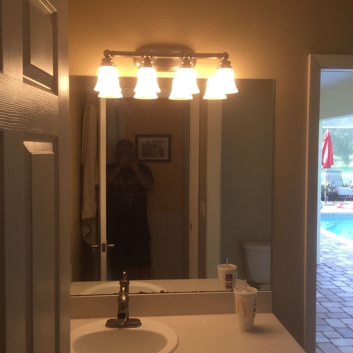 Before remodel and custom vanity