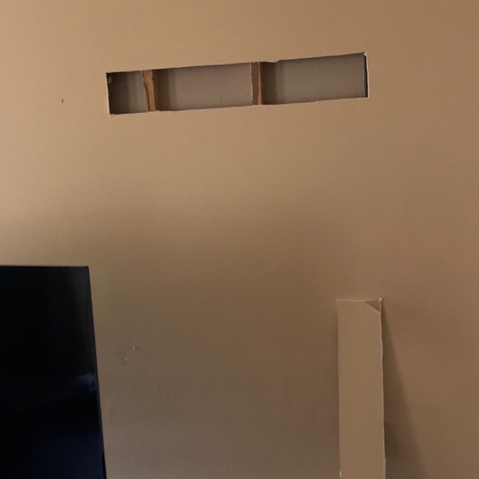 Created access to feed power for new outlet.