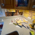 The wall needed some drywall repair!