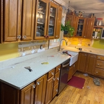 After the old tile was removed.