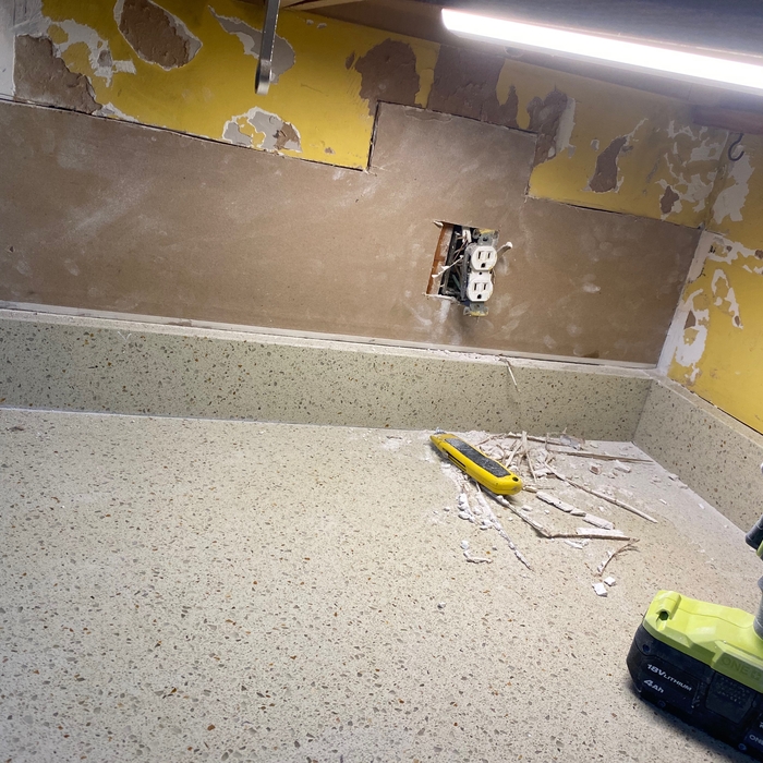 The new drywall is in, sturdy and strong!