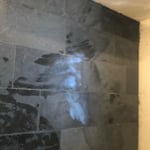 The slate floor after final wiping down.