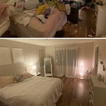 This room mostly needed organizing and just putting away stuff. Before picture at the top and after at the bottom