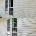 Before/After image of house exterior.