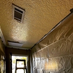 Before. Secured and prepped small area for demolition and Repair of Drywall.