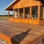 This picture is after staining with a clear wood stain