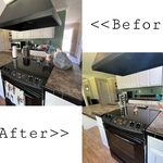 Stove cleaned and clutter put away