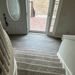 Entrance of the home , cleaning the new stairs and flooring !!