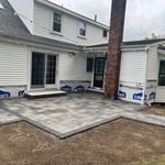 Paver patio and brick stairs