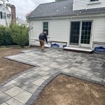Paver patio and brick stairs