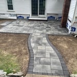 Paver patio and brick stairs