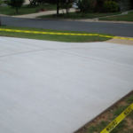 New concrete driveway