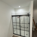 tiling shower walls and installation of shower door