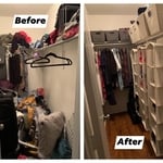 Night and day difference for walk in closet