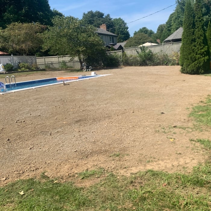Grade and seed around pool