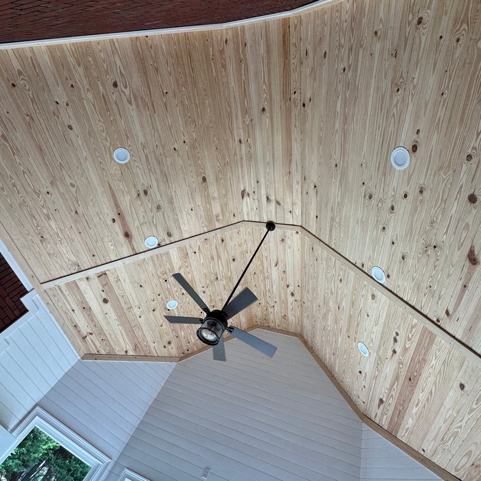 New fan and can light installation in new sunroom.