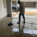 Interior garage floor washing