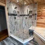 Neo angle with polish chrome channel regular clear glass