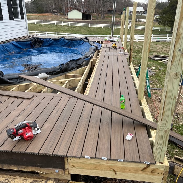 Rebuild deck add trex