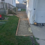 Setup after tear out of old concrete sidewalk