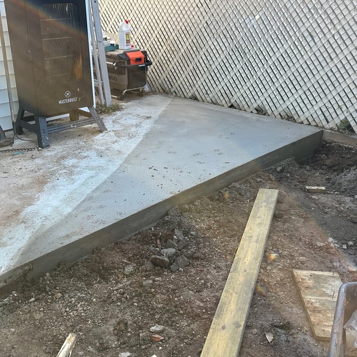 After removing framing from new concrete