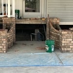 Brick and Stone Steps being built