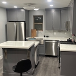 Vinyl plank flooring.
Laquer Finished Cabinets.
3-Tone interior paint.