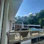 Angle from the driveway to the back yard.