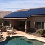 Representative photo of typical installation with newest black solar panels