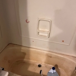 Tub before being scrubbed for build up.