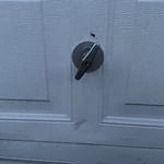 Garage door locks opened and installed
