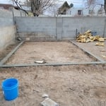 poored the footings and used leveling sand to prep the groound for pavers