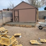 Next I poured the concrete slab which will support the awning and rails