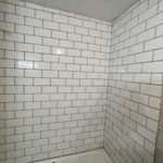Subway tile tub surround