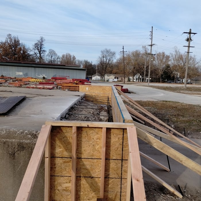 Formed and rebar reinforced